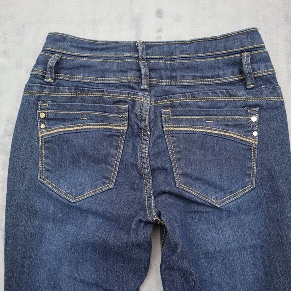 C est Toi Pants Womens 0 Blue Skinny Low Rise Stretch Zip Dark Wash Denim Jeans - Picture 9 of 16
